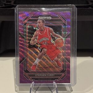 2023 Panini Prizm Stephen Curry Purple Wave Draft Pick. Davidson college